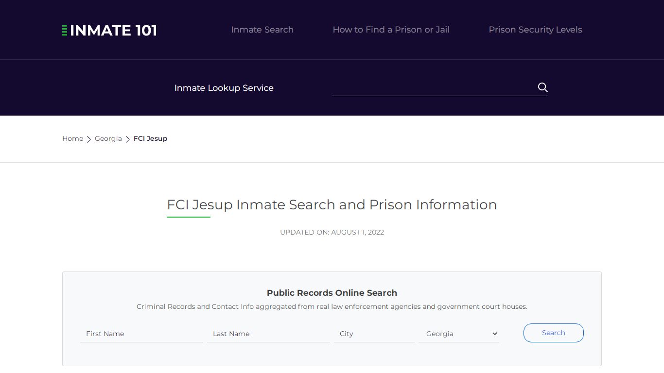 FCI Jesup Inmate Search | Lookup | Roster